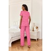 Ekouaer 2 Piece Womens Pajamas Set Short Sleeve Pjs Print Pants Lounge Set(Pink Leopard)