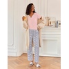 Ekouaer 2 Piece Womens Pajamas Set Short Sleeve Pjs Print Pants Lounge Set(Pink and Gray Stars)