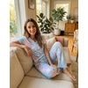 Ekouaer 2 Piece Womens Pajamas Set Short Sleeve Pjs Print Pants Lounge Set(Pink and Purple Tie-dye)