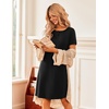 Ekouaer 3 Pack Women’s Sleepshirts Soft Sleepwear Short Sleeve T-Shirt Nightgowns Casual Sleepdress Nightshirts(Balck+star+strip)