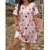 Ekouaer 3 Pack Women’s Sleepshirts Soft Sleepwear Short Sleeve T-Shirt Nightgowns Casual Sleepdress Nightshirts(Beach+moon+pink Sheep)