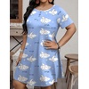 Ekouaer 3 Pack Women’s Sleepshirts Soft Sleepwear Short Sleeve T-Shirt Nightgowns Casual Sleepdress Nightshirts(Beach+moon+pink Sheep)
