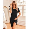 Ekouaer 3 Pack Women’s Sleepshirts Soft Sleepwear Short Sleeve T-Shirt Nightgowns Casual Sleepdress Nightshirts(Black+army Green+light Grey)