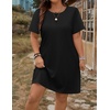 Ekouaer 3 Pack Women’s Sleepshirts Soft Sleepwear Short Sleeve T-Shirt Nightgowns Casual Sleepdress Nightshirts(Black+grey+navy Blue)