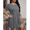 Ekouaer 3 Pack Women’s Sleepshirts Soft Sleepwear Short Sleeve T-Shirt Nightgowns Casual Sleepdress Nightshirts(Black+grey+navy Blue)