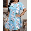 Ekouaer 3 Pack Women’s Sleepshirts Soft Sleepwear Short Sleeve T-Shirt Nightgowns Casual Sleepdress Nightshirts(Blue Flowers+pink Flowers+grey Star)