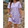 Ekouaer 3 Pack Women’s Sleepshirts Soft Sleepwear Short Sleeve T-Shirt Nightgowns Casual Sleepdress Nightshirts(Coffee+star+purple)