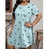 Ekouaer 3 Pack Women’s Sleepshirts Soft Sleepwear Short Sleeve T-Shirt Nightgowns Casual Sleepdress Nightshirts(Coffee+star+purple)
