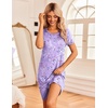 Ekouaer 3 Pack Women’s Sleepshirts Soft Sleepwear Short Sleeve T-Shirt Nightgowns Casual Sleepdress Nightshirts(Flying+star+strip)