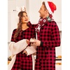 Ekouaer Christmas Matching Onesie for Couples Adult Hooded Pajamas(Christmas Buffalo Plaid)