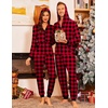 Ekouaer Christmas Matching Onesie for Couples Adult Hooded Pajamas(Christmas Buffalo Plaid)