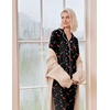 Ekouaer Christmas Pajamas Womens Long Sleeve Holiday Matching Pjs Set(Christmas Black Candy)