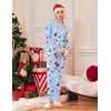 Ekouaer Christmas Pajamas Womens Long Sleeve Holiday Matching Pjs Set(Christmas Blue)