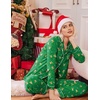 Ekouaer Christmas Pajamas Womens Long Sleeve Holiday Matching Pjs Set(Christmas Green Deer Pattern)