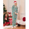 Ekouaer Christmas Pajamas Womens Long Sleeve Holiday Matching Pjs Set(Christmas Green Striped)