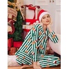 Ekouaer Christmas Pajamas Womens Long Sleeve Holiday Matching Pjs Set(Christmas Green Striped)