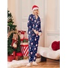 Ekouaer Christmas Pajamas Womens Long Sleeve Holiday Matching Pjs Set(Christmas Navy Snowman)