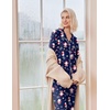 Ekouaer Christmas Pajamas Womens Long Sleeve Holiday Matching Pjs Set(Christmas Navy Snowman)