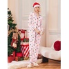 Ekouaer Christmas Pajamas Womens Long Sleeve Holiday Matching Pjs Set(Christmas Pink)