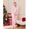Ekouaer Christmas Pajamas Womens Long Sleeve Holiday Matching Pjs Set(Christmas Pink Candy)