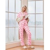 Ekouaer Christmas Pajamas Womens Long Sleeve Holiday Matching Pjs Set(Christmas Pink Gingerbread Man)