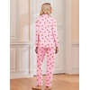 Ekouaer Christmas Pajamas Womens Long Sleeve Holiday Matching Pjs Set(Christmas Pink Gingerbread Man)