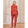 Ekouaer Christmas Pajamas Womens Long Sleeve Holiday Matching Pjs Set(Christmas Red Food)