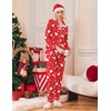 Ekouaer Christmas Pajamas Womens Long Sleeve Holiday Matching Pjs Set(Christmas Red Print)