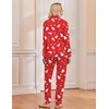 Ekouaer Christmas Pajamas Womens Long Sleeve Holiday Matching Pjs Set(Christmas Red Print)