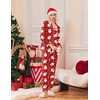 Ekouaer Christmas Pajamas Womens Long Sleeve Holiday Matching Pjs Set(Christmas Red Santa)