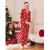 Ekouaer Christmas Pajamas Womens Long Sleeve Holiday Matching Pjs Set(Christmas Red Santa Claus)