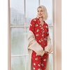 Ekouaer Christmas Pajamas Womens Long Sleeve Holiday Matching Pjs Set(Christmas Red Santa Claus)