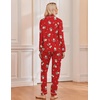 Ekouaer Christmas Pajamas Womens Long Sleeve Holiday Matching Pjs Set(Christmas Red Santa Claus)