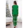 Ekouaer Christmas Pajamas for Women Cute Print Long Sleeve Pj Lounge Set(Green_merry Christmas)