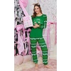 Ekouaer Christmas Pajamas for Women Cute Print Long Sleeve Pj Lounge Set(Green_merry Christmas)