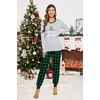 Ekouaer Christmas Pajamas for Women Cute Print Long Sleeve Pj Lounge Set(Merry Tree)