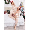 Ekouaer Couples Matching Pajamas Silk Long Sleeve Sleepwear Satin Pjs Set(Champagne)