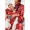Ekouaer Couples Matching Pajamas Silk Long Sleeve Sleepwear Satin Pjs Set(Christmas Red)