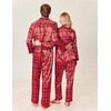 Ekouaer Couples Matching Pajamas Silk Long Sleeve Sleepwear Satin Pjs Set(Christmas Red Plaid)