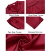 Ekouaer Couples Matching Pajamas Silk Long Sleeve Sleepwear Satin Pjs Set(Red)