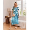Ekouaer Long Nightgowns for Women 3 Pack Plus Size Short Sleeve House Dress(Black/Blue Flower/Lepoard)