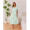 Ekouaer Long Nightgowns for Women 3 Pack Plus Size Short Sleeve House Dress(Light Green Floral/Pink Floral/Purple Tie Dye)