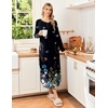 Ekouaer Long Nightgowns for Women Long Sleeve House Dress with Pockets(Black Butterflies)