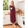 Ekouaer Long Nightgowns for Women Long Sleeve House Dress with Pockets(B_wine Red)