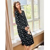 Ekouaer Long Sleeve Nightgowns for Women Button Front Long Night Gowns(Black Floral)
