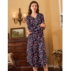 Ekouaer Long Sleeve Nightgowns for Women Button Front Long Night Gowns(Christmas)