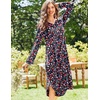 Ekouaer Long Sleeve Nightgowns for Women Button Front Long Night Gowns(Christmas)