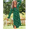 Ekouaer Long Sleeve Nightgowns for Women Button Front Long Night Gowns(Christmas Green Flower)