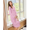 Ekouaer Long Sleeve Nightgowns for Women Button Front Long Night Gowns(Pink Floral)
