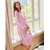 Ekouaer Long Sleeve Nightgowns for Women Button Front Long Night Gowns(Pink Flowers)
